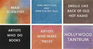 Obras de el artista contemporáneo Ed Ruscha con la tipografía futura
